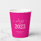 Gobelets En Papier Classe rose de 2023 Graduation Party (Recto)