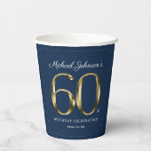 Gobelets En Papier Classic 60e anniversaire Solid Gold Texte Marine B (Verso)
