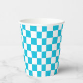 Gobelets En Papier Classic aqua blue checkerboard (Droite)