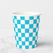 Gobelets En Papier Classic aqua blue checkerboard (Recto)