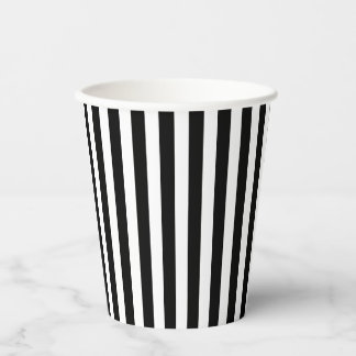 Gobelets En Papier Classic moderne noir et blanc Vertical strié