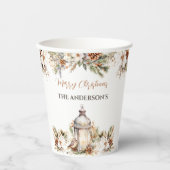 Gobelets En Papier Classic Nom élégant Noël Chocolat chaud cacao (Recto)