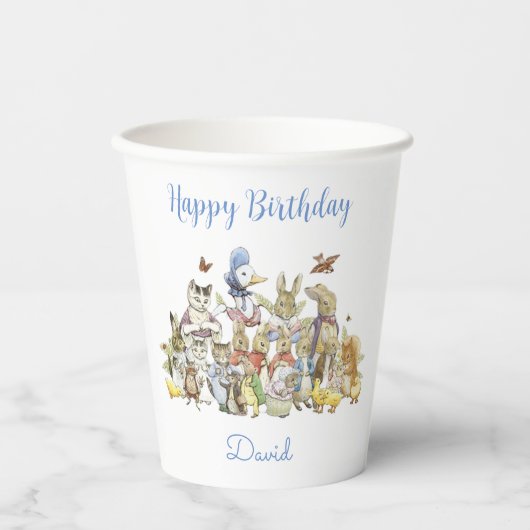 Gobelets En Papier Classic Peter le lapin Anniversaire Coupe de papie (Recto)