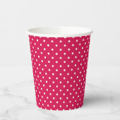 Gobelets En Papier Classic Polka Dot White - Raspberry Red (Gauche)
