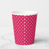 Gobelets En Papier Classic Polka Dot White - Raspberry Red (Droite)