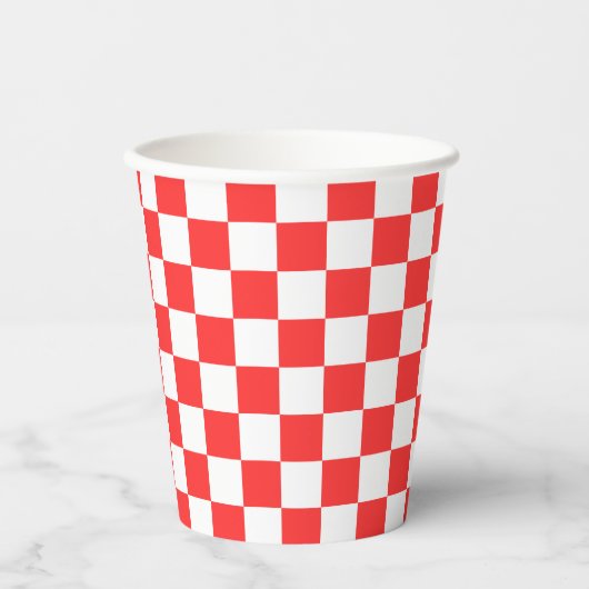 Gobelets En Papier Classic visual red checkerboard  (Recto)