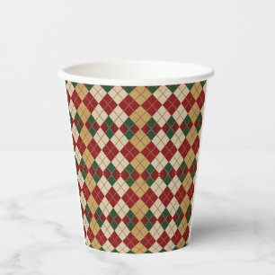 Gobelets En Papier Classique, Jacquard de Noël/hiver à motifs