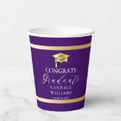 Gobelets En Papier Classy Gold Frame Minimalist Graduation Party (Verso)