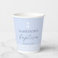 Clé grecque Baptême bleu