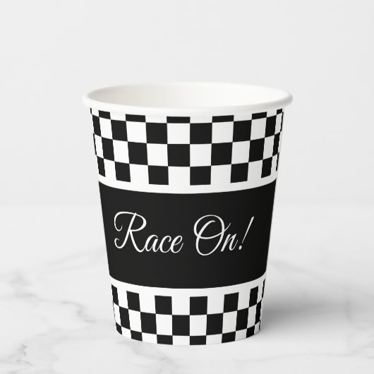 Gobelets En Papier Clé Noir Et Blanc (Verso)