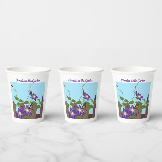 Gobelets En Papier Clematis in the Garden Paper cup (Multi)
