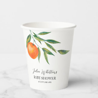 Gobelets En Papier Clementine Watercolor "Cutie" Baby Shower 