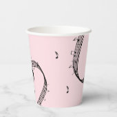 Gobelets En Papier Climacic G Clef Music Rose (Verso)