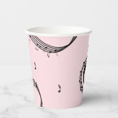 Gobelets En Papier Climacic G Clef Music Rose (Recto)