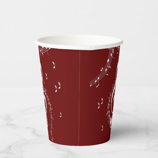 Gobelets En Papier Climacic G Clef Music Rouge (Droite)