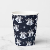 Gobelets En Papier Cloches en argent de Noël (Verso)
