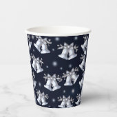 Gobelets En Papier Cloches en argent de Noël (Recto)