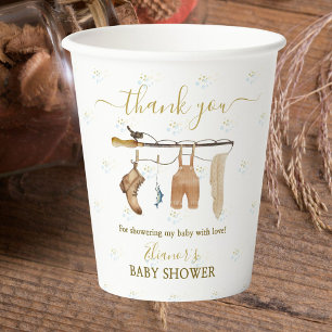 Gobelets En Papier Clothesline Petit Pêcheur Baby shower Derby