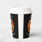 Gobelets En Papier Cloud Citrouille de mot d'Halloween noir personnal (Gauche)