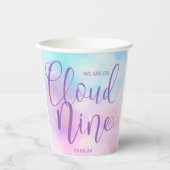 Gobelets En Papier Cloud Neuf Baby shower fille (Recto)