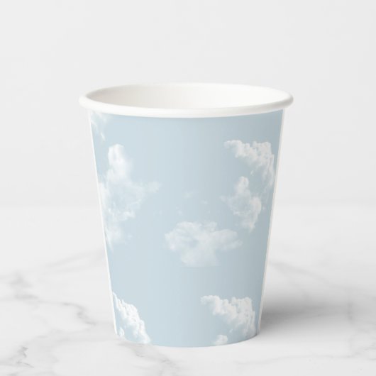 Gobelets En Papier Cloud Neuf Ciel - Baby shower personnalisé jetable (Recto)