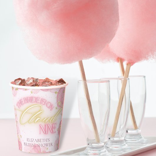 Gobelets En Papier Cloud Nine 9 Glow Rose Gold Pailletés Enterrement 