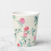 Gobelets En Papier Clover, shamrock sur beige. (Verso)