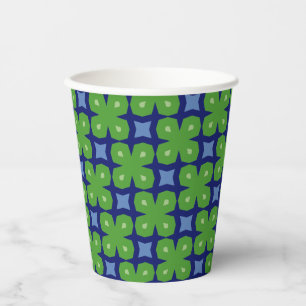 Gobelets En Papier Clovers à quatre feuilles géométriques stylisés su
