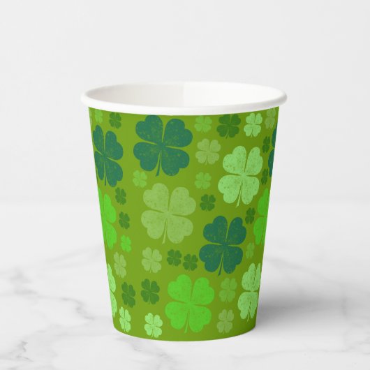 Gobelets En Papier Clovers verts, Lucky Clovers, Saint Patrick's Day (Gauche)