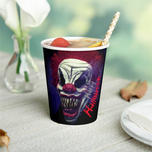 Gobelets En Papier Clown monstre d'horreur d'Halloween (Insitu)