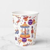 Gobelets En Papier Clown Motif de cirque de Carnaval pour enfants (Verso)