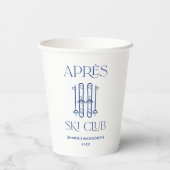 Gobelets En Papier Club Apres Ski Fête de Bachelorette d'hiver de Ski (Verso)