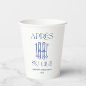Gobelets En Papier Club Apres Ski Fête de Bachelorette d'hiver de Ski (Recto)