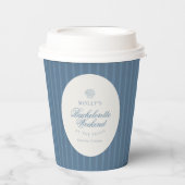 Gobelets En Papier Coastal Blue Stripe Bachelorette (Recto)