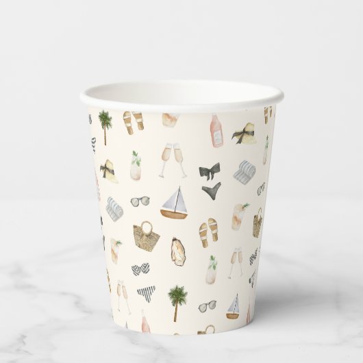 Gobelets En Papier Coastal Summer Getaway (Verso)