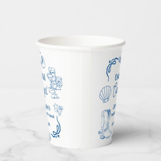 Gobelets En Papier Coastère cowgirl Blue Ocean Bachelorette week-end (Droite)