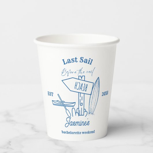 Gobelets En Papier Coastère cowgirl Blue Ocean Bachelorette week-end (Verso)