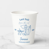 Gobelets En Papier Coastère cowgirl Blue Ocean Bachelorette week-end (Recto)