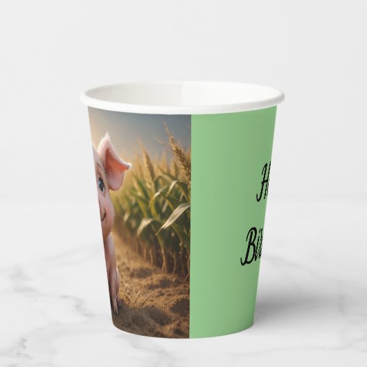 Gobelets En Papier Cochon bébé (Gauche)