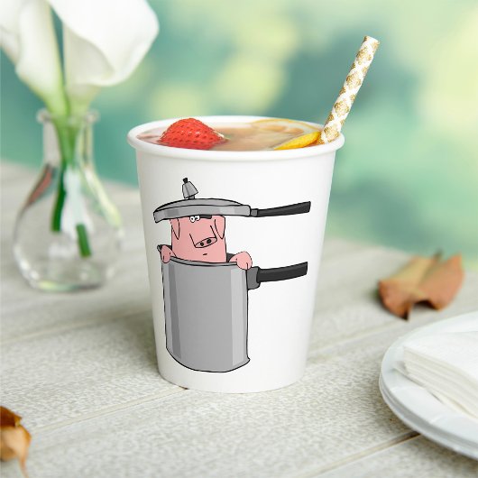 Gobelets En Papier Cochon Dans Un Pot