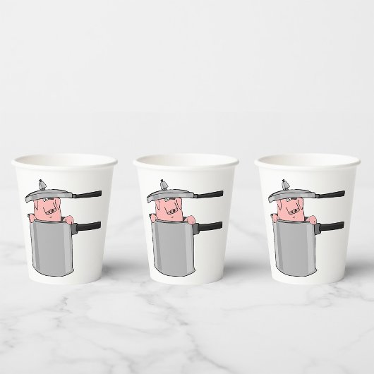 Gobelets En Papier Cochon Dans Un Pot