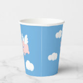 Gobelets En Papier Cochon volant - Cochon mignon avec ailes (Droite)