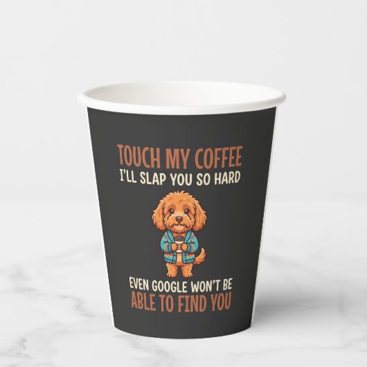 Gobelets En Papier Cockapoo Amoureux de Café Drôle (Recto)