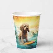Gobelets En Papier Cockapoo Beach Surf Paining (Verso)