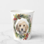 Gobelets En Papier Cockapoo Christmas Wreath Festive Pup (Verso)