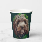 Gobelets En Papier Cockapoo Dog en robe de fête St. Patrick (Verso)