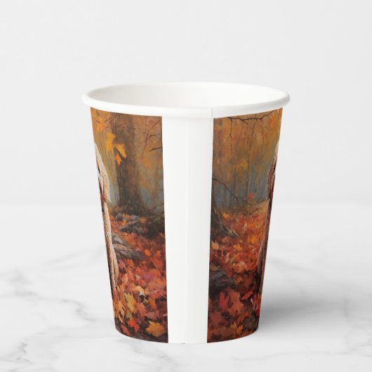 Gobelets En Papier Cockapou dans les feuilles d'automne automne autom (Droite)