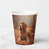 Gobelets En Papier Cocker Spaniel à l'automne Feuilles automne Inspir (Verso)