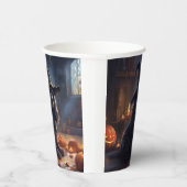 Gobelets En Papier Cocker Spaniel Citrouilles Halloween effrayant (Droite)