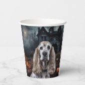 Gobelets En Papier Cocker Spaniel Halloween effroi (Verso)